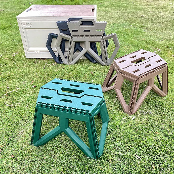 Portable plastic folding stool