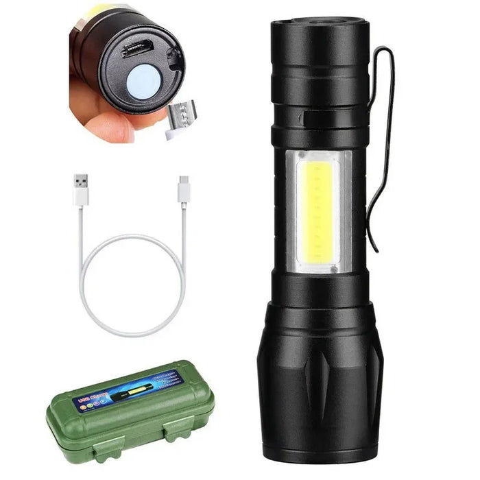 Compact rechargeable flashlight