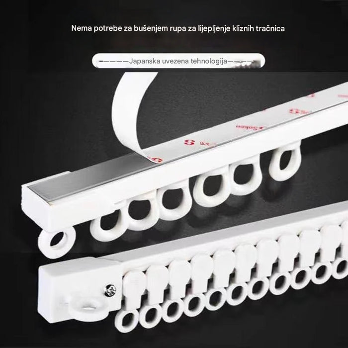 No drilling installation curtain rail system