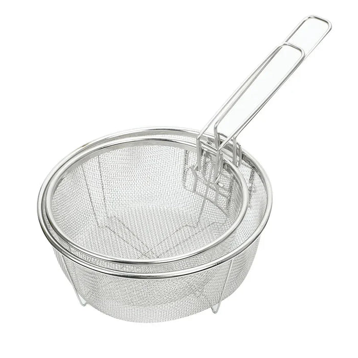 Stainless steel fryer basket with handle