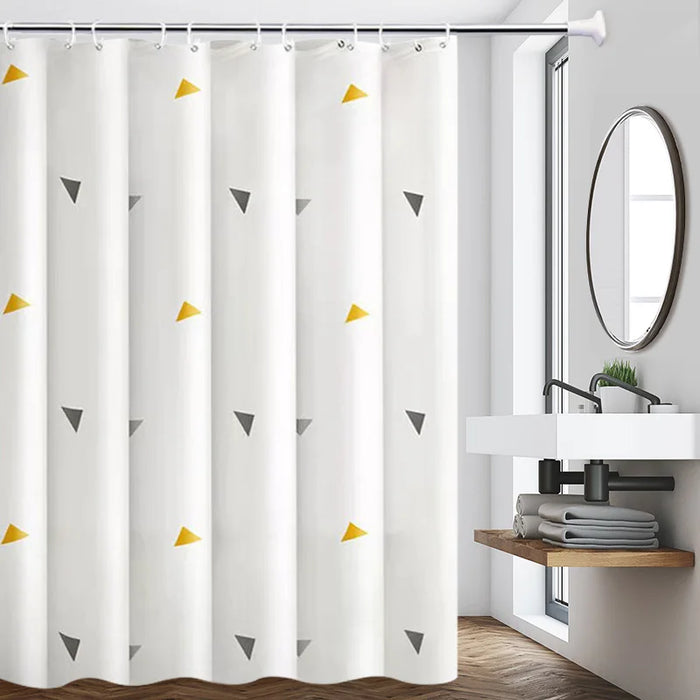 PEVA Bathroom Shower Curtain with Curtain Rod, Waterproof and Mold-proof, Perfect for Home and Hotel