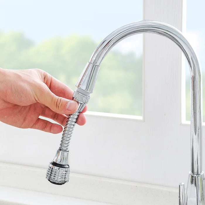 Rotatable faucet extender for water-saving shower head