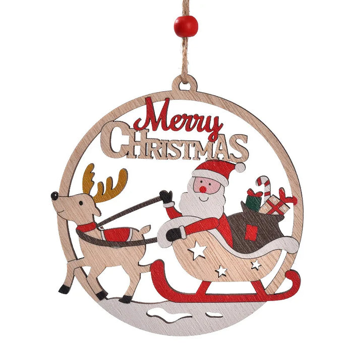 Christmas wooden pendant, home decoration