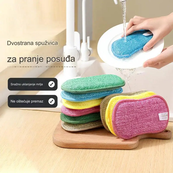 Microfiber Magic Clean Sponge Scrubber for Kitchen Pot Cleaning