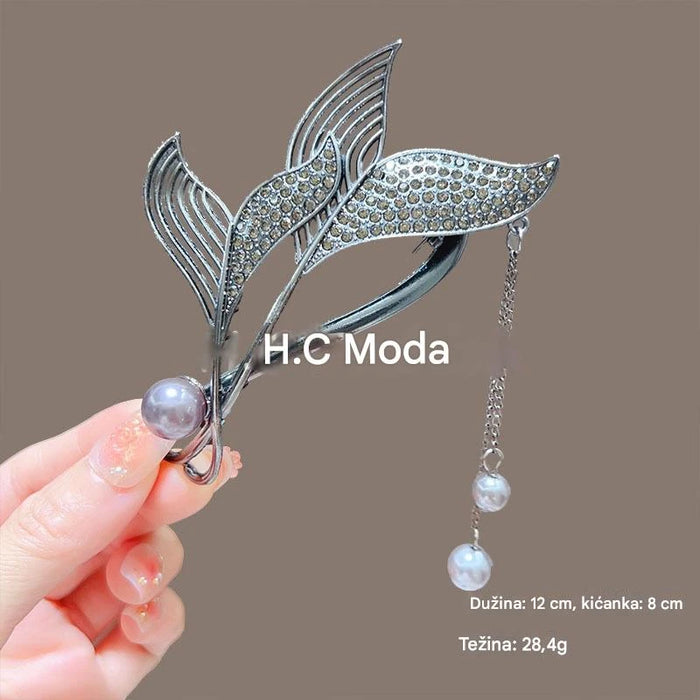 Deluxe Fish Tail Tassel Hair Clip Light Luxury Butterfly Twist Clip