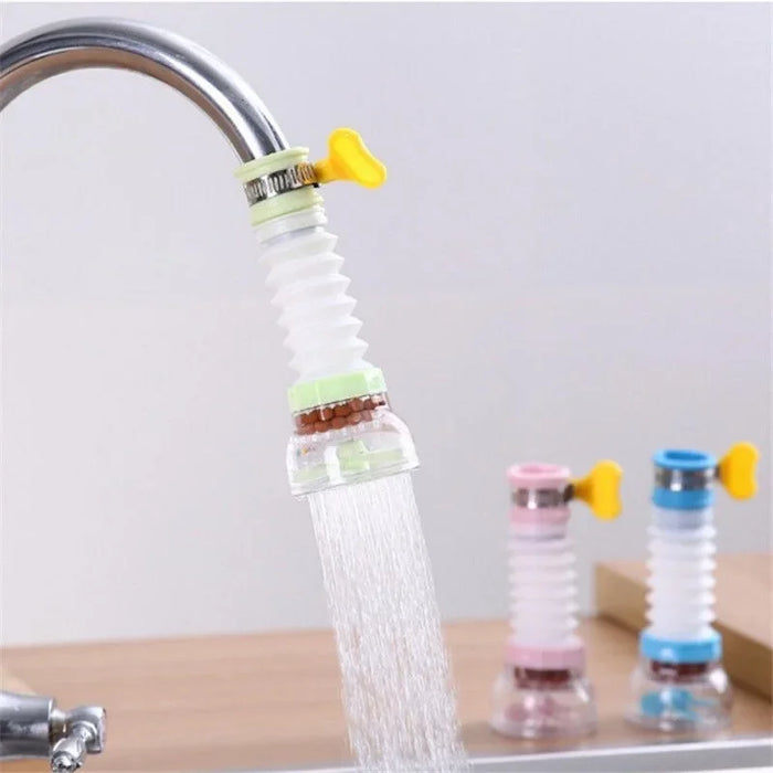 Flexible and rotatable faucet extender for kitchen sinks