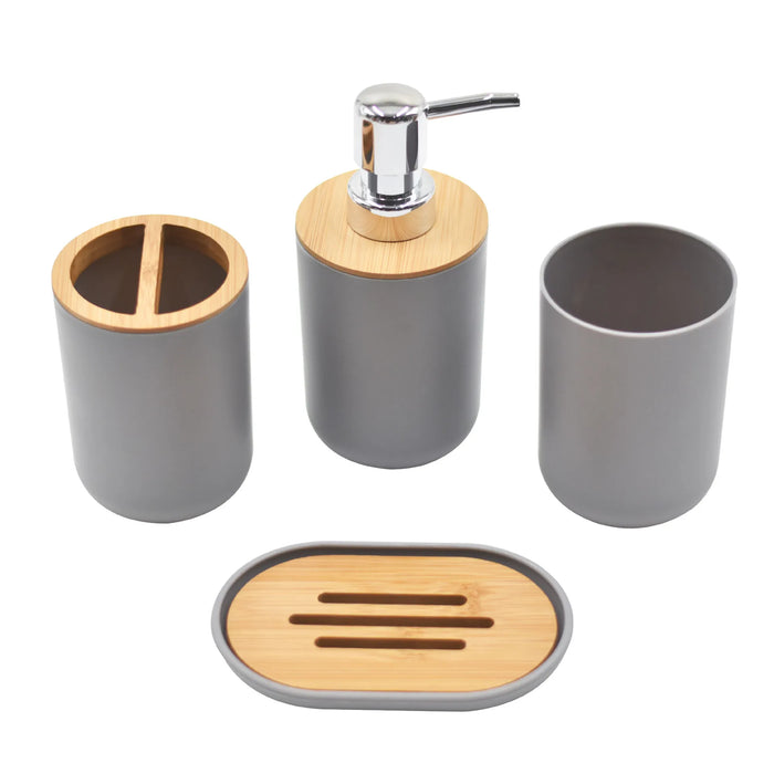 Bathroom set with toothbrush holder and cup