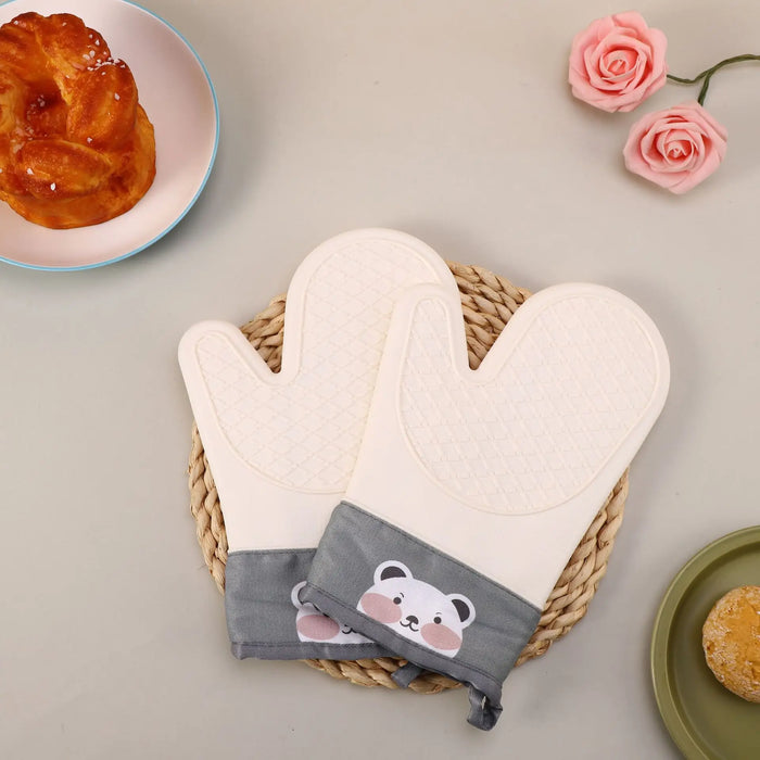 Silicone cotton gloves, double twill microwave oven gloves