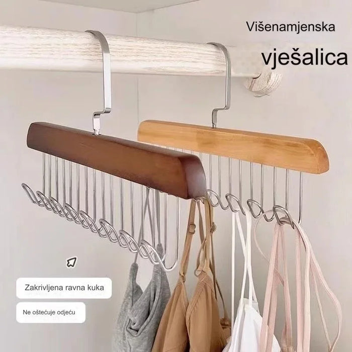 Stylish solid wood hangers for underwear, belts, vests, scarves and socks