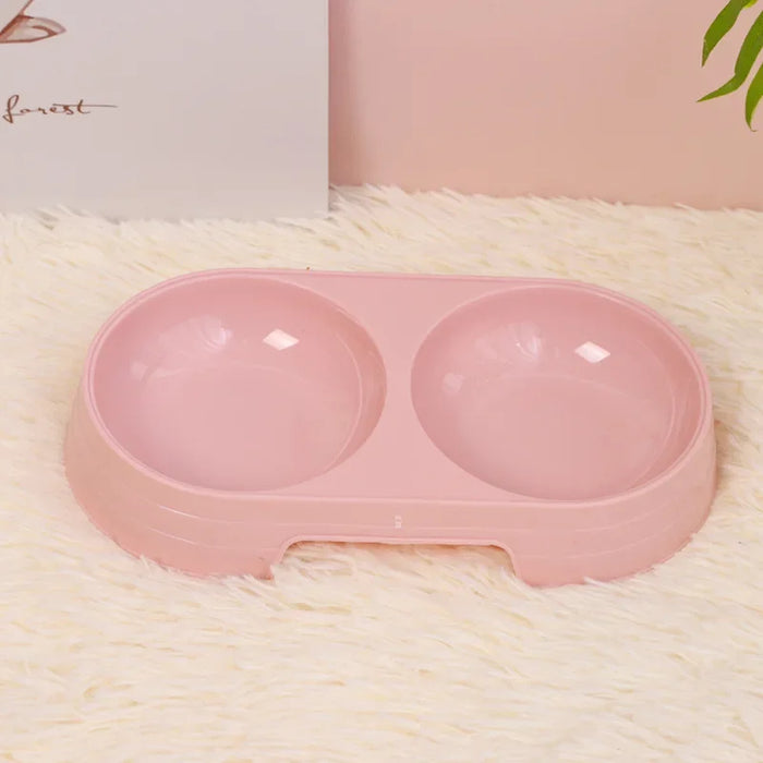 Thickened round cat bowl with removable double bowl, spill-proof and easy-to-clean pet feeder