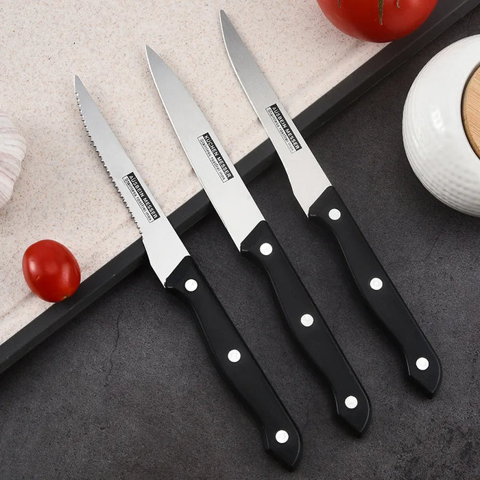 Stainless steel sawtooth steel universal fruit and vegetable knife kitchen knife set