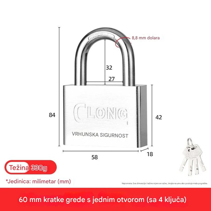 Heavy duty steel single open padlock