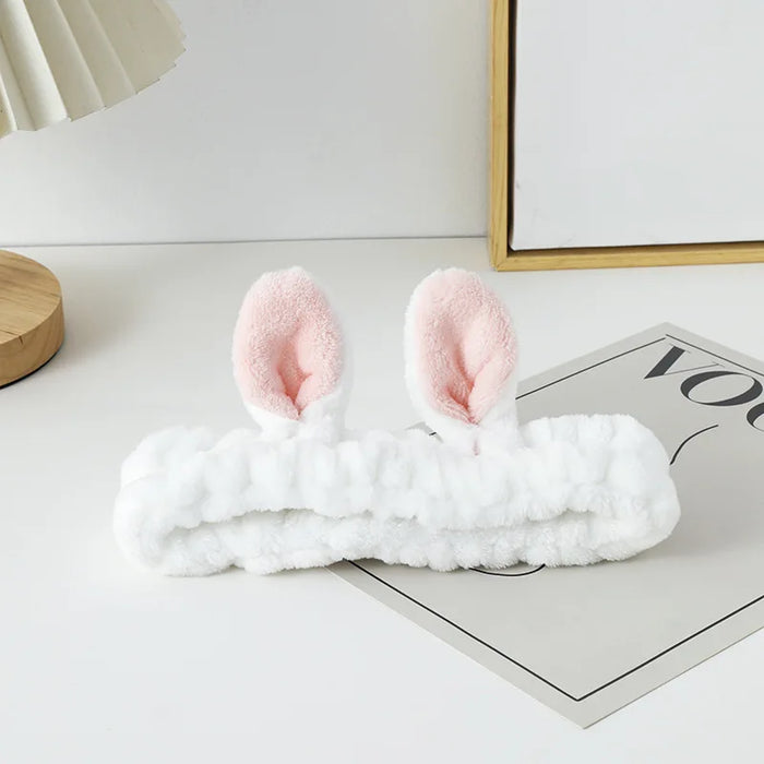 Plush rabbit ear headband non-slip elastic headband women's hair accessories