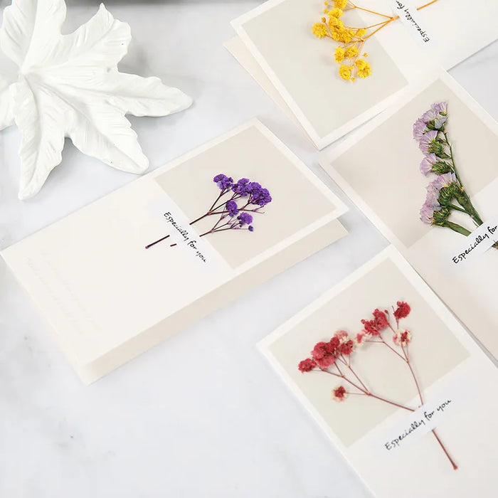 Dried flower card creative jewelry set for holiday and customer gifts