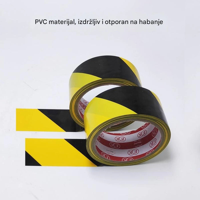 Adhesive tape for safety marking and identifying hazards on the floor