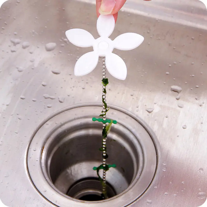 Clear clogged drains and sinks with flower-shaped designs