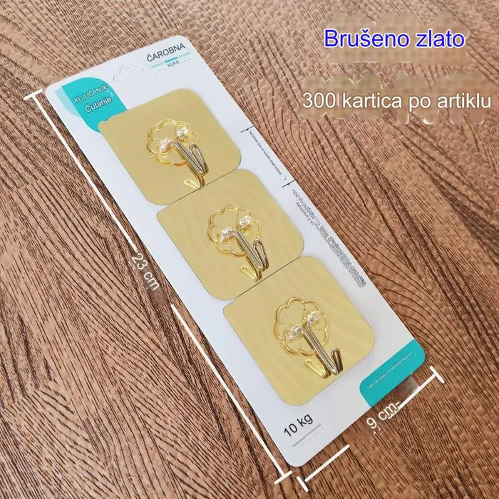 Adhesive hook transparent model, no punching, strong and seamless hook 3-piece set