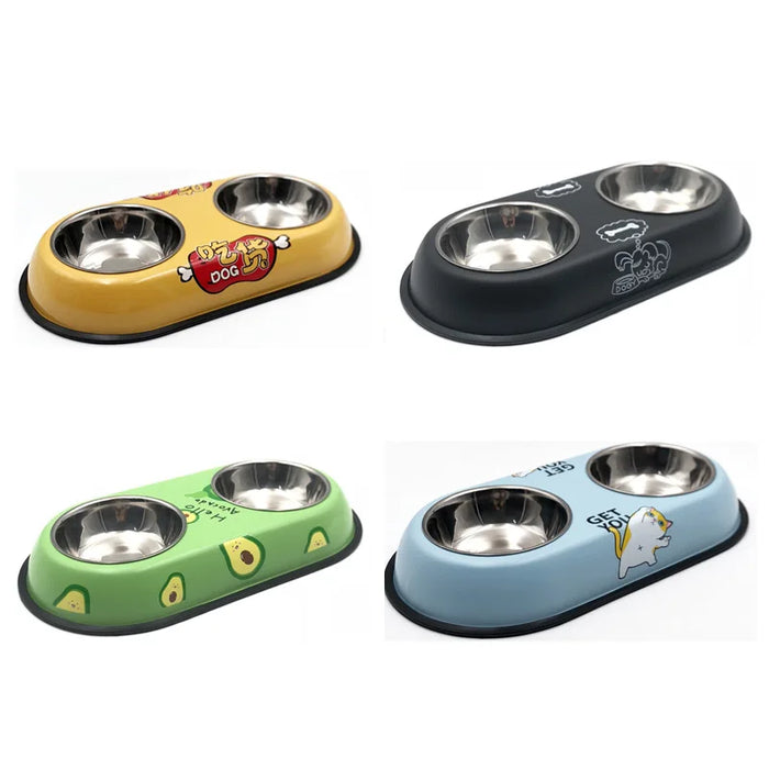 Stainless steel pet spill-proof water feeder bowl