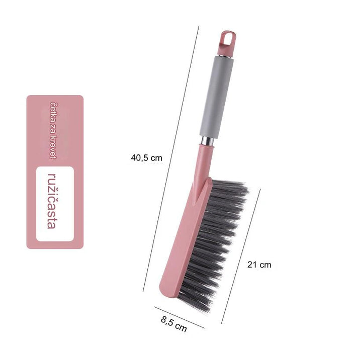 Soft bed cleaning brush with stainless steel handle