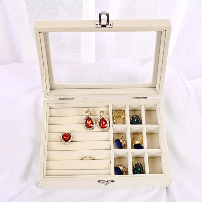 Velvet interior luxury jewelry box storage box