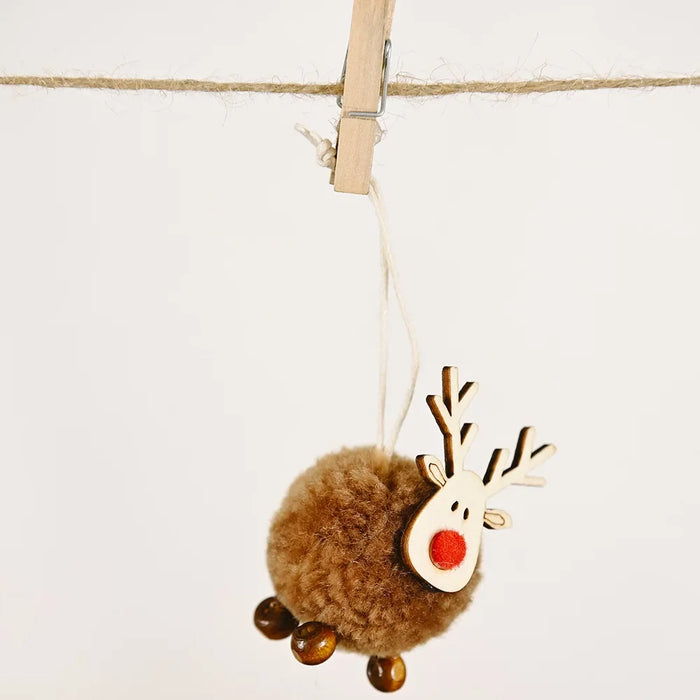 Christmas Tree Ornaments - Cute Reindeer Wool Felt Hanging Ornaments