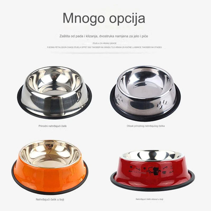 Stainless Steel Pet Bowl Set with Anti-Slip Mat for Large Dogs, Easy to Assemble, Non-Skid Dog Feeder