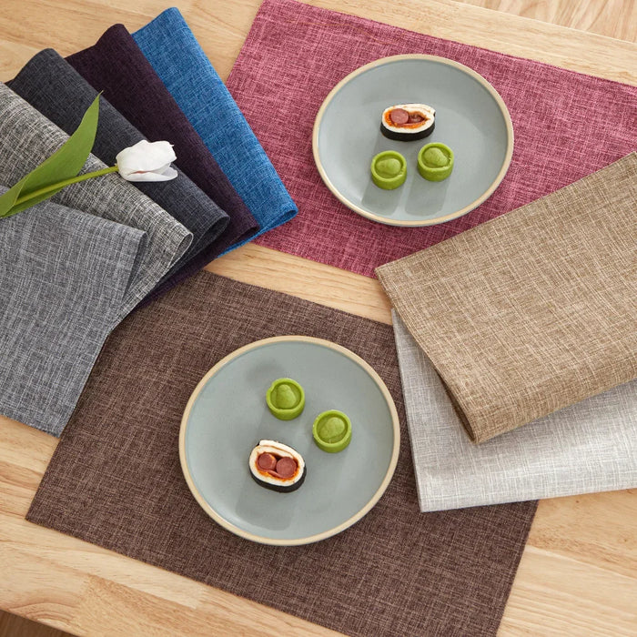 Set of Natural Linen Dining Placemats & Coasters, Heat-insulating and Anti-scalding, Perfect for Everyday Use