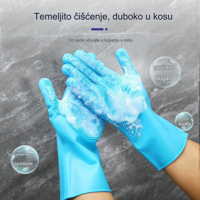 Durable waterproof household gloves with silicone dishwasher