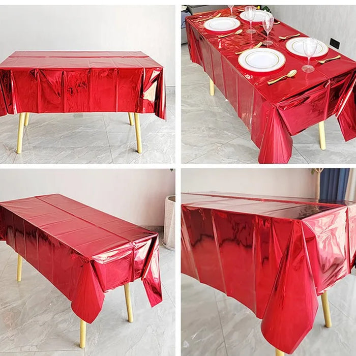 Disposable waterproof aluminum foil birthday party tablecloth scene props decorative supplies