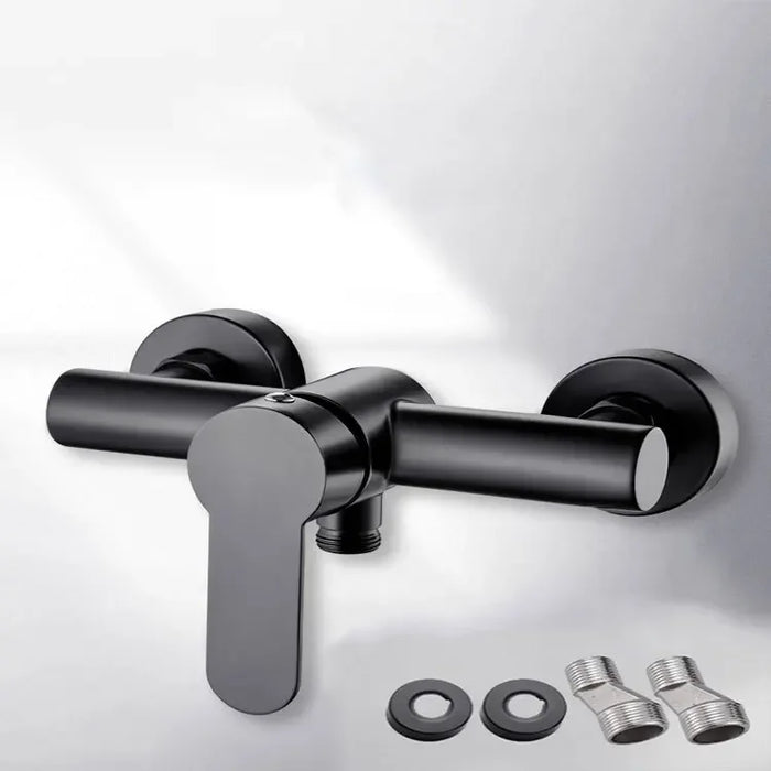 Luxury tee shower faucet with hot and cold water mixing valve