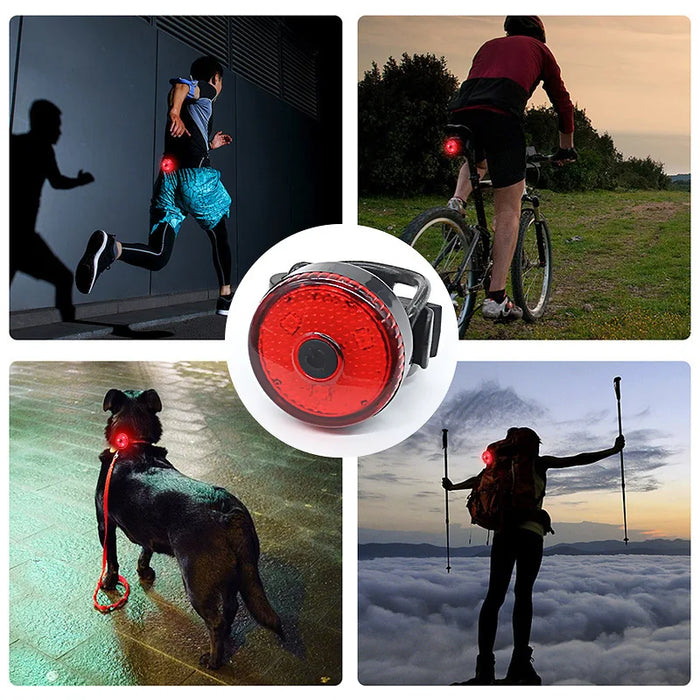 Adjustable Strap USB Rechargeable Bicycle Tail Light for Mountain Bikes and Night Riding