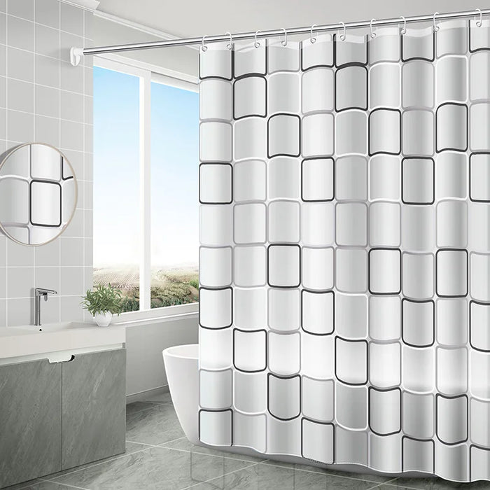 P EVA material, mildew-proof and waterproof bathroom decorative shower curtain