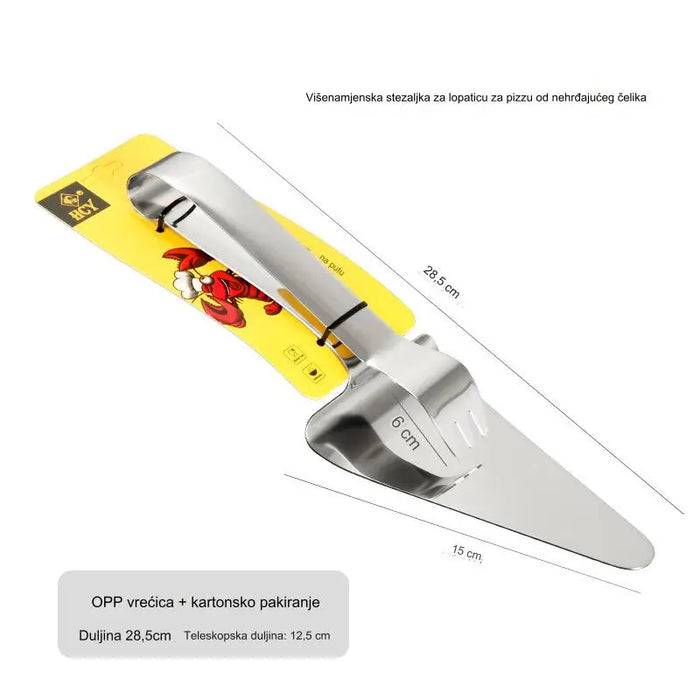 Stainless Steel Pizza Spatula Clip with Triangular Spatula