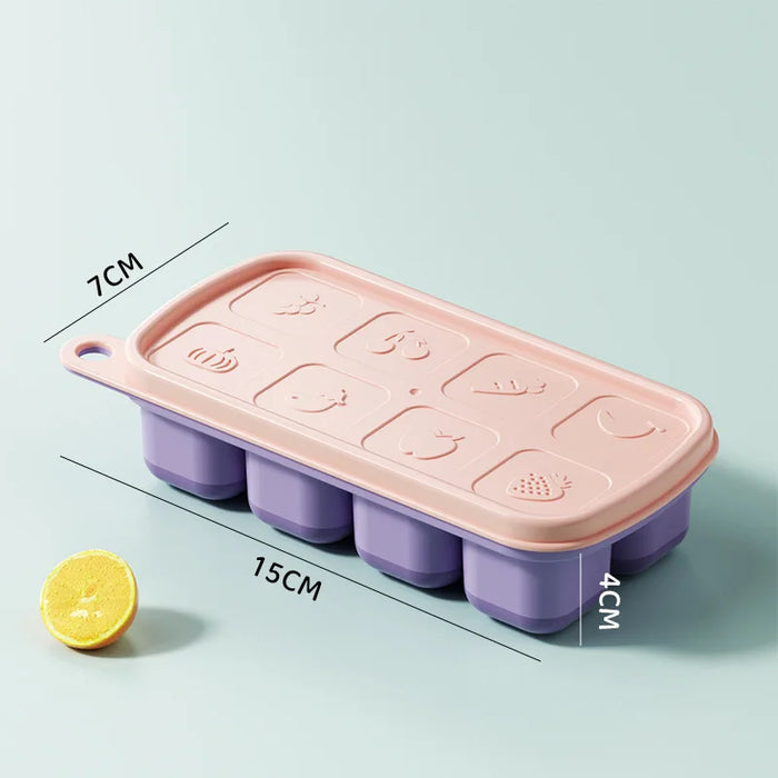 Ice Cube Tray with Lid and Storage Box – Silicone Ice Mold for Homemade Ice Cream and Frozen Foods