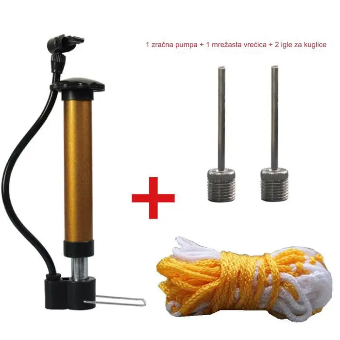 Portable Bike Pump with Ball Needle and Mesh Bag for Basketball, Football, Volleyball, and Bike Tires