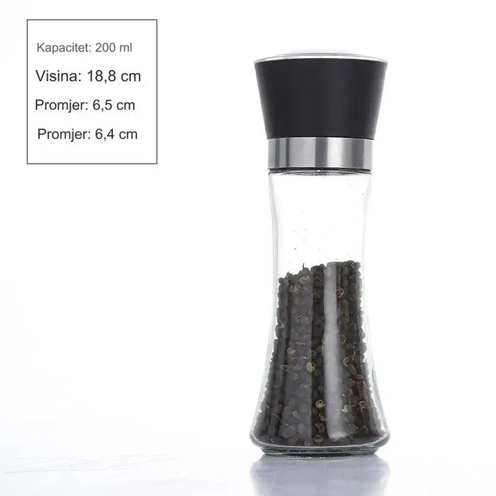 Kitchen seasoning ground with stainless steel pepper