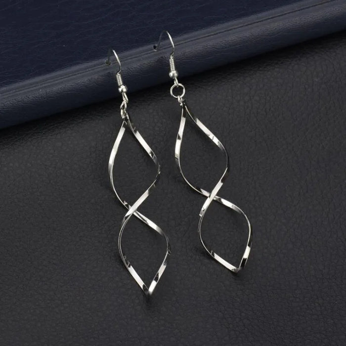 Retro Women's Wavy Curve Design Spiral Earrings