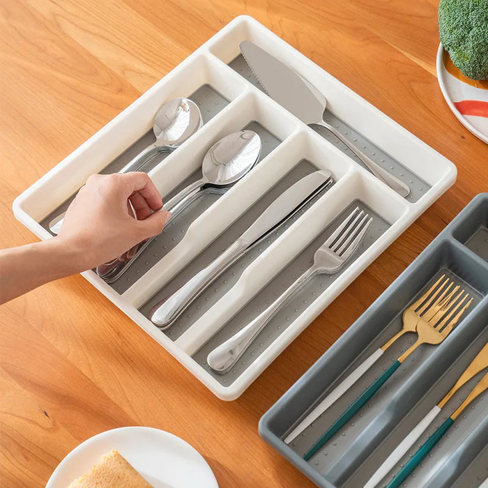 Practical Kitchen Utensil Organizer with Compartments for Knives, Forks, Spoons and More