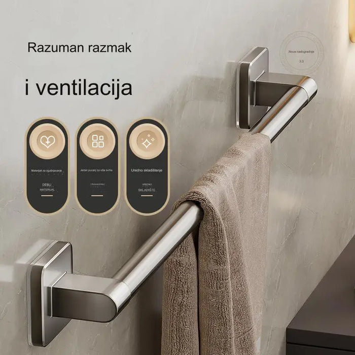 Aluminum towel bar non-punching rack