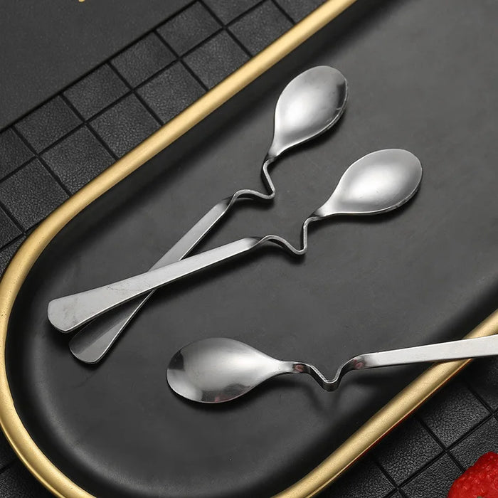 Luxury Gold Plated Stainless Steel Twisted S Spoon