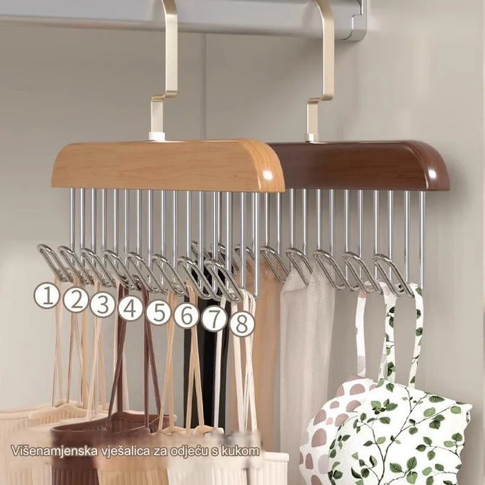 Stylish solid wood hangers for underwear, belts, vests, scarves and socks