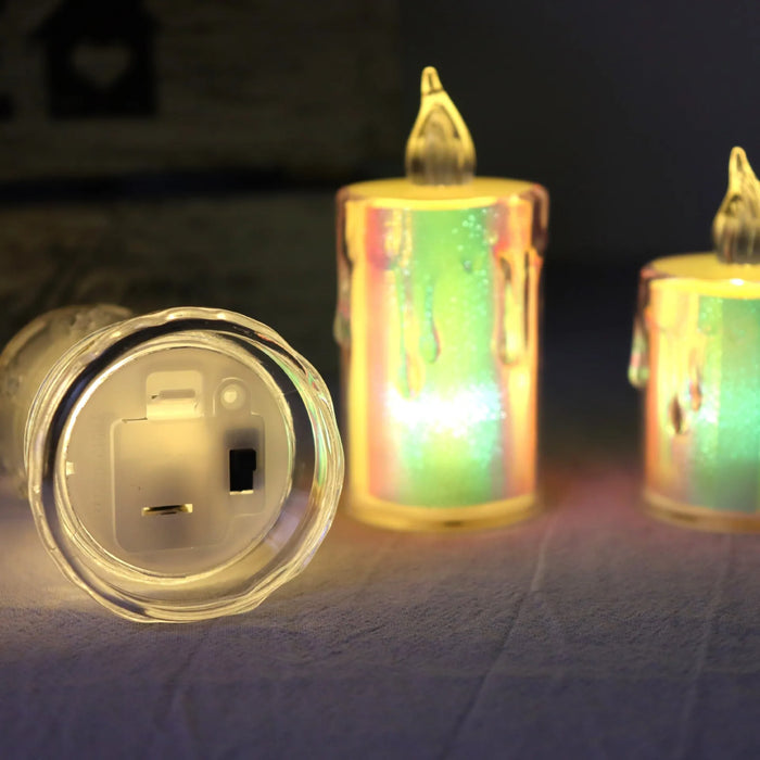 Innovative decoration with transparent electronic candles and starry sky crystal tea lamps