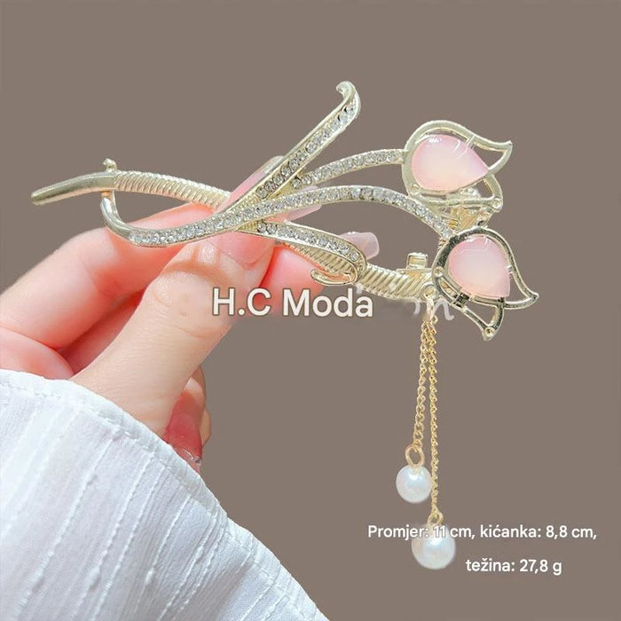 Deluxe Fish Tail Tassel Hair Clip Light Luxury Butterfly Twist Clip