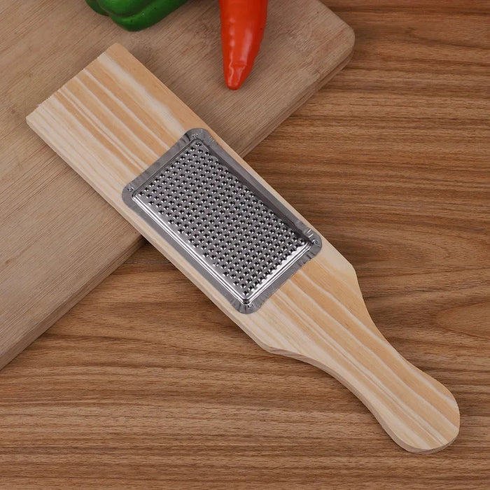 Efficiently Slice and Shred Vegetables with This Bamboo Board Stainless Steel and Copper Slicer/Shredder