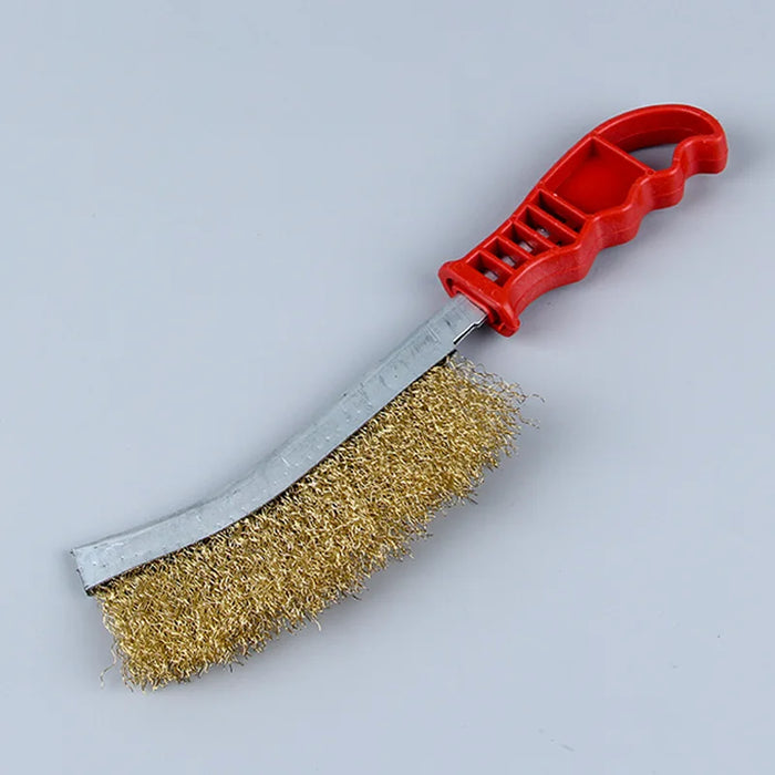 Heavy duty barbecue brush with stainless steel bristles and plastic handle