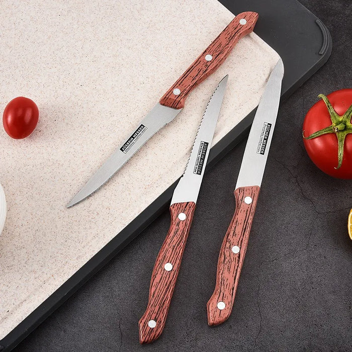 Stainless steel western wood grain knife