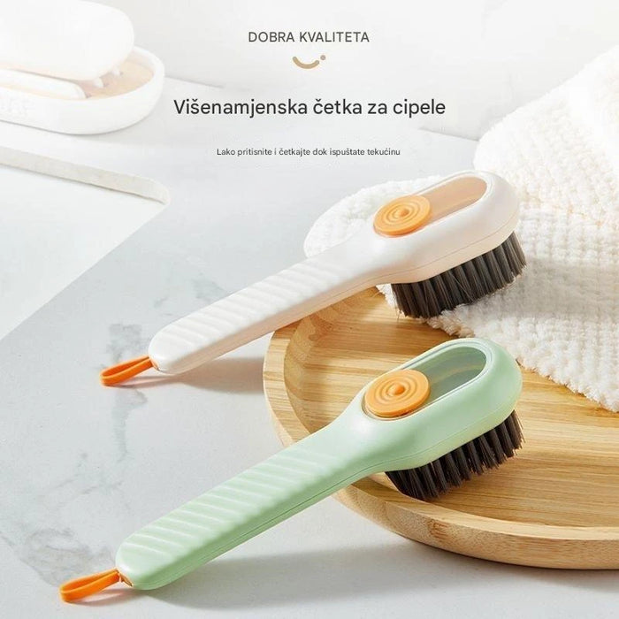 Innovative Liquid Dispensing Shoe Brush, Perfect for Soft and Delicate Shoes