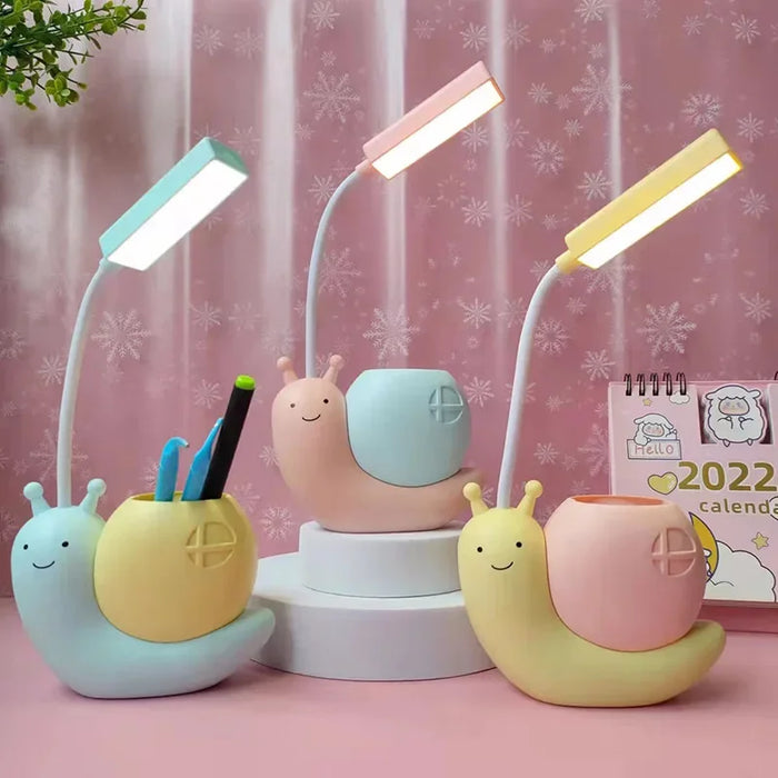 LED eye protection desk lamp with cartoon charging base, creative learning desk lamp