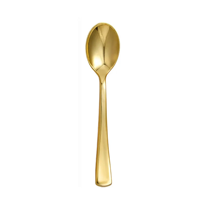 PS plastic UV electroplated gold disposable knife, fork and spoon