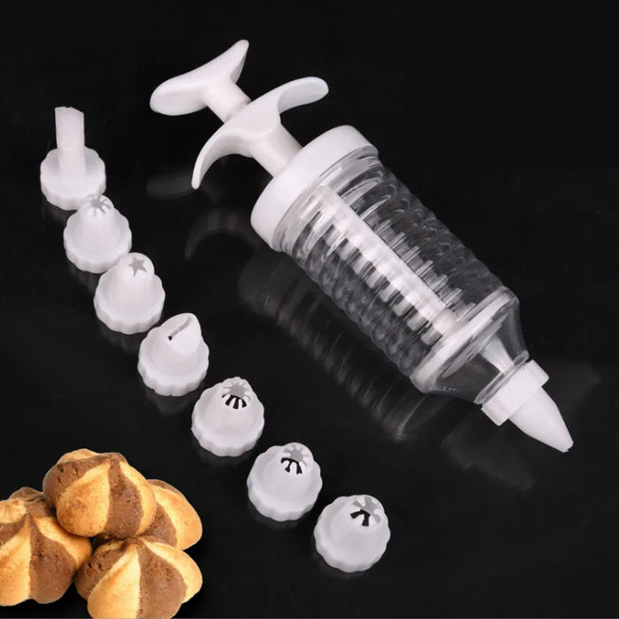 Plastic eight nozzle cake decorating tool